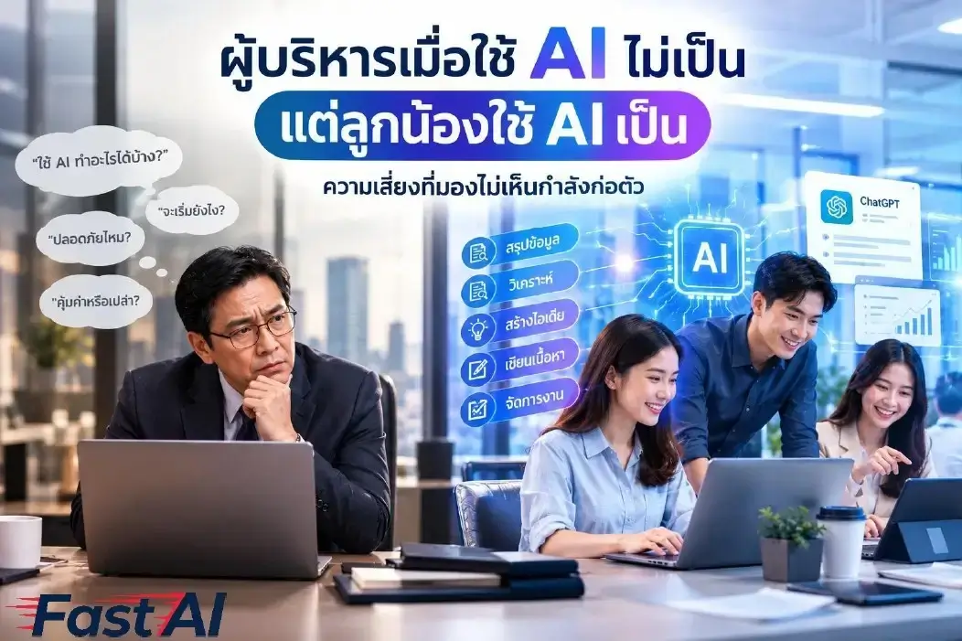 ผู้บริหารเมื่อใช้ AI ไม่เป็น แต่ลูกน้องใช้ AI เป็น – ความเสี่ยงที่มองไม่เห็นกำลังก่อตัว
